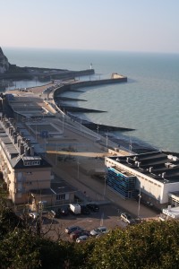 Le front de mer de Saint-Valéry-en-Caux depuis les falaises d’Amont